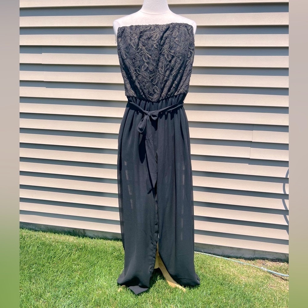 Black Lace & Pants Romper